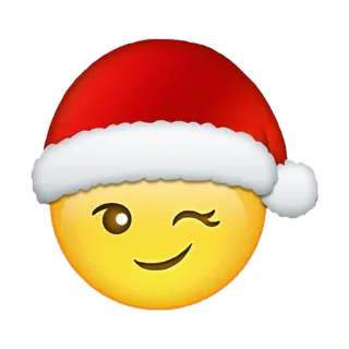 🎅 emoji, santa hat, winking, christmas, holiday, festive whatsapp sticker