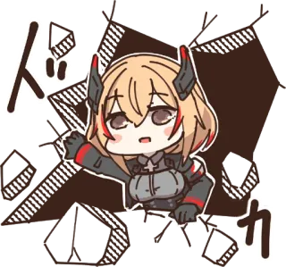 👊 ドッカ〜ン Anime, Cartoon, Illustratie, Sticker whatsapp sticker