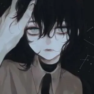 🖤 Аниме, Мультфильм, Искусство, Иллюстрация, Манга, Эмо, Грустный telegram sticker
