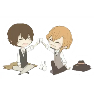 ✨ Anime, Chibi, Celebración, Amistad, Lindo, Dibujo animado telegram sticker