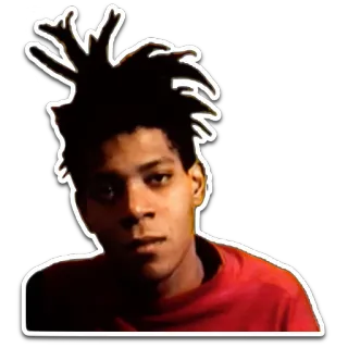 👽 Jean-Michel Basquiat Jean-Michel Basquiat, artista, pintor, retrato, famoso, obra de arte, rostro whatsapp sticker