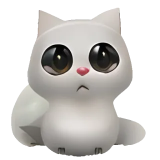 🥑 猫, かわいい, 愛らしい, 子猫, 白, ふわふわ telegram sticker