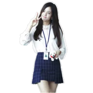 ✌ Jisoo kpop, singer, woman, peace sign, idol, blackpink telegram sticker