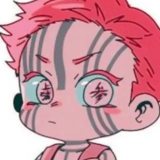 😠 Akaza Demon Slayer 上弦参 Аниме, Клинок, рассекающий демонов, Аказа, Высшая Луна, Демон, Стикер telegram sticker