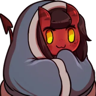 🌡 diable, mignon, monstre, rouge, petit, cornes, couverture telegram sticker