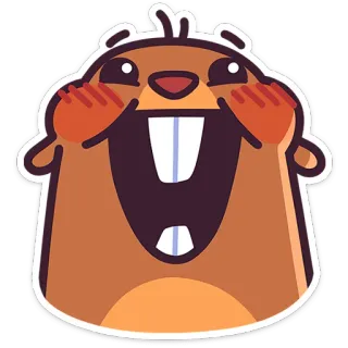 ☺️ Castoro, Cartone animato, Animale, Adesivo, Felice, Carino telegram sticker