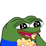 🍿 Pepe the Frog เปเป้, กบ, มีม, ป๊อปคอร์น, ดู, ขนม, กิน telegram sticker