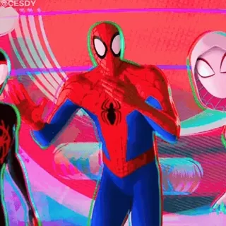 🫢 Spider-Man Spider-Man: Into the Spider-Verse Spider-Man, Marvel, Komik, Superhero, Animasi, Spider-Verse, Gwen Stacy, Miles Morales telegram sticker
