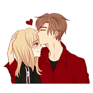 😽 couple, love, affection, anime, cartoon, romance telegram sticker