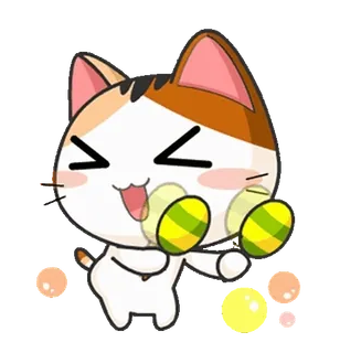 🕺 mèo, maracas, dễ thương, nhãn dán, động vật telegram sticker