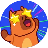 🤩 만화, 동물, 별, 행복, 신남, 재미 telegram sticker