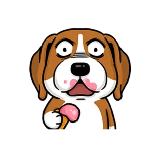 🍦 hond, ijs, cartoon, dier, grappig, schattig telegram sticker