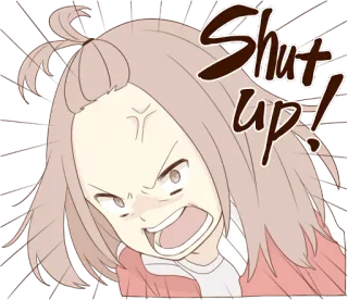 😡 Shut up! Anime, Cartoon, Mädchen, Wütend, Halt die Klappe, Frustriert, Genervt whatsapp sticker