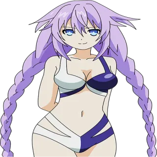 👙 Purple Heart Hyperdimension Neptunia Anime, Jeu vidéo, Cheveux violets, Maillot de bain telegram sticker