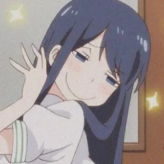 😏 Anime, Ragazza, Sorrisetto, Cartone animato, Personaggio, Illustrazione telegram sticker