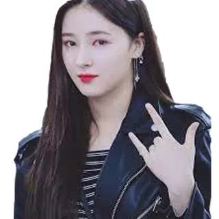 🤘 donna, ritratto, rock on, ragazza, coreana, asiatica telegram sticker