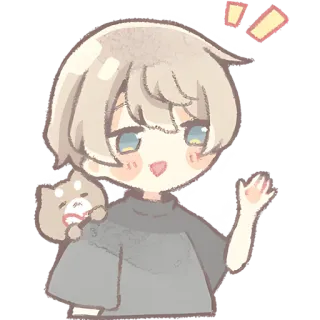 👋 อนิเมะ, คาวาอิ, เด็กผู้ชาย, หมา, น่ารัก, สติกเกอร์, ภาพประกอบ telegram sticker