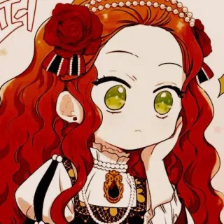 🍓 卡通, 动漫, 漫画, 女孩, 红发, 可爱 telegram sticker