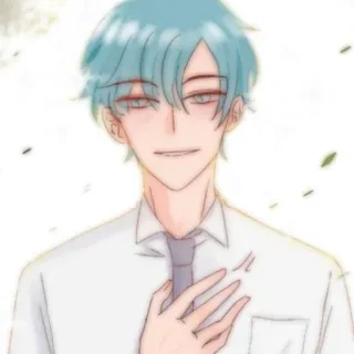 🎧 Anime, Mangá, Personagem, Menino, Uniforme escolar, Retrato, Arte whatsapp sticker