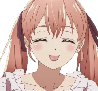 😝 Anime, Ragazza, Lingua, Carino, Espressione whatsapp sticker