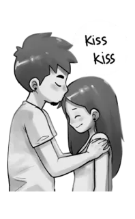 😘 Kiss Kiss amore, bacio, coppia, romantico, cartoni animati, affetto, relazione telegram sticker