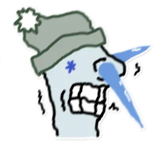 🥶 зима, холод, снежинка, шапка, лёд, прохлада, замороженный, ледяной whatsapp sticker
