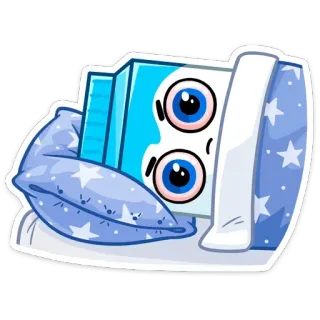 😴 tidur, kartun, karakter, imut, bantal, selimut, tempat tidur telegram sticker