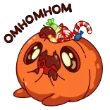 😋 sticker, arancione, carino, caramella, dolce, cartone animato, blob telegram sticker