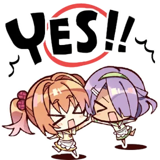 👌 YES!! Anime, Dibujos animados, Sí, Celebración, Emoción, Positivo telegram sticker