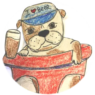 👶 I <3 BEER dog, beer, alcohol, cartoon, drink whatsapp sticker