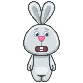 😬 兔子, 小兔子, 动物, 卡通, 可爱, 贴纸 telegram sticker