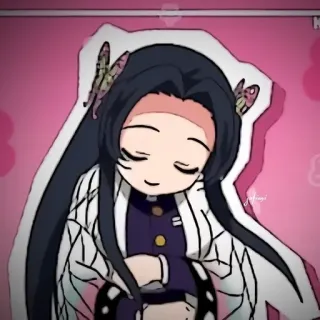 🌸 Shinobu Kocho Demon Slayer Anime, Demon Slayer, Shinobu Kocho, Chibi, Lucu, Kawaii whatsapp sticker