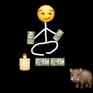 😭 деньги, свеча, животное, богатство, рисунок, эмодзи, кабан telegram sticker