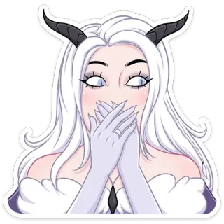 🙊 demon, anime, meisje, personage, sticker, fantasie telegram sticker