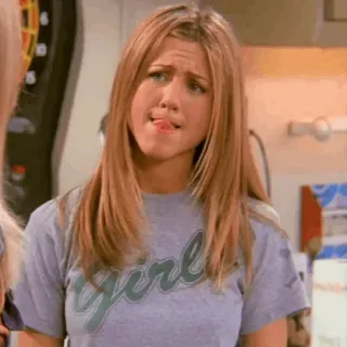 😛 Rachel Green Friends Girl femme, fille, série TV, amis, tire la langue, idiot telegram sticker