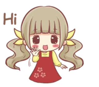 👋 Hi fofo, menina, olá, saudação, desenho animado, anime telegram sticker