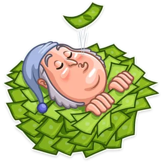 😴 돈, 수면, 꿈, 부, 만화, 부자, 현금 telegram sticker