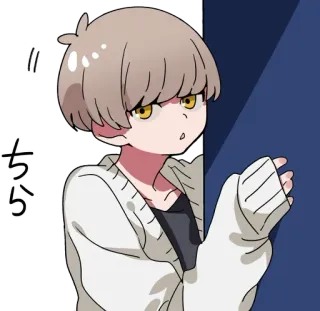 👀 ちら anime, boy, character, cute, japanese whatsapp sticker