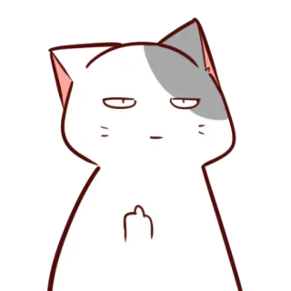 🖕 mèo, ngón giữa, thô lỗ, xúc phạm, động vật, phim hoạt hình telegram sticker