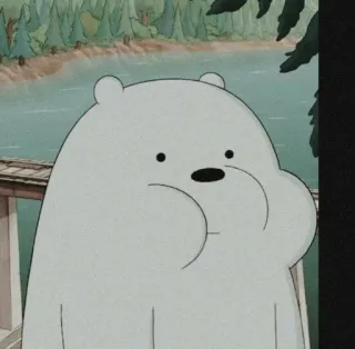🤨 Ice Bear We Bare Bears cartoon, bear, ice bear, we bare bears, cute, animated telegram sticker