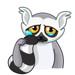 😢 lemur, sad, crying, animal, cartoon telegram sticker