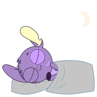 🛏 睡眠, 眠り, 月, 夜, 漫画 telegram sticker