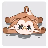 😵 cartoon, bunny, sad, lying down, cute, animal telegram sticker