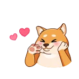 👍 dog, shiba inu, cute, animal, sticker, happy whatsapp sticker