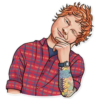 🤔 Ed Sheeran Ed Sheeran, cantante, músico, pelo rojo, retrato, celebridad telegram sticker