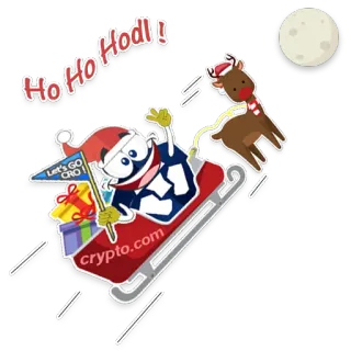 🎅 Ho Ho Hodl !
LET'S GO CRO! natal, cripto, hodl, trenó, rena, criptomoeda telegram sticker