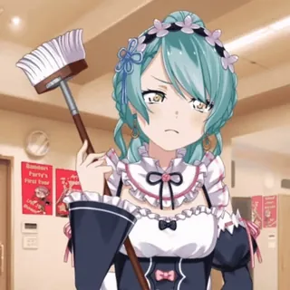 🍟 Bandori Party's First Year Anime, Maid, Słodkie, Bandori, Kreskówka, Postać telegram sticker