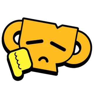 👎 Polegar para baixo, Não gosto, Ruim, Troféu, Amarelo, Jogo, Emoji whatsapp sticker