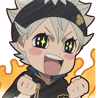 🤩 Asta Black Clover アニメ, マンガ, ちび, アスタ, ブラッククローバー, 漫画, ファンアート, ステッカー telegram sticker