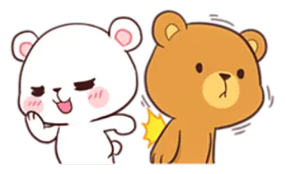 😉 urso, leite, mocha, fofo, desenho animado, animação telegram sticker